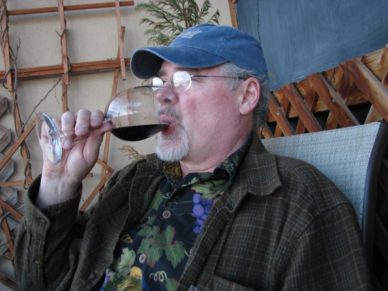 Nothing like a nice glass of red wine at the end of a very cool gig!